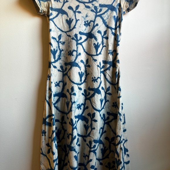 Hand-dyed Peepul Tree Indigo Fit and Flare Dress - Picture 2 of 5